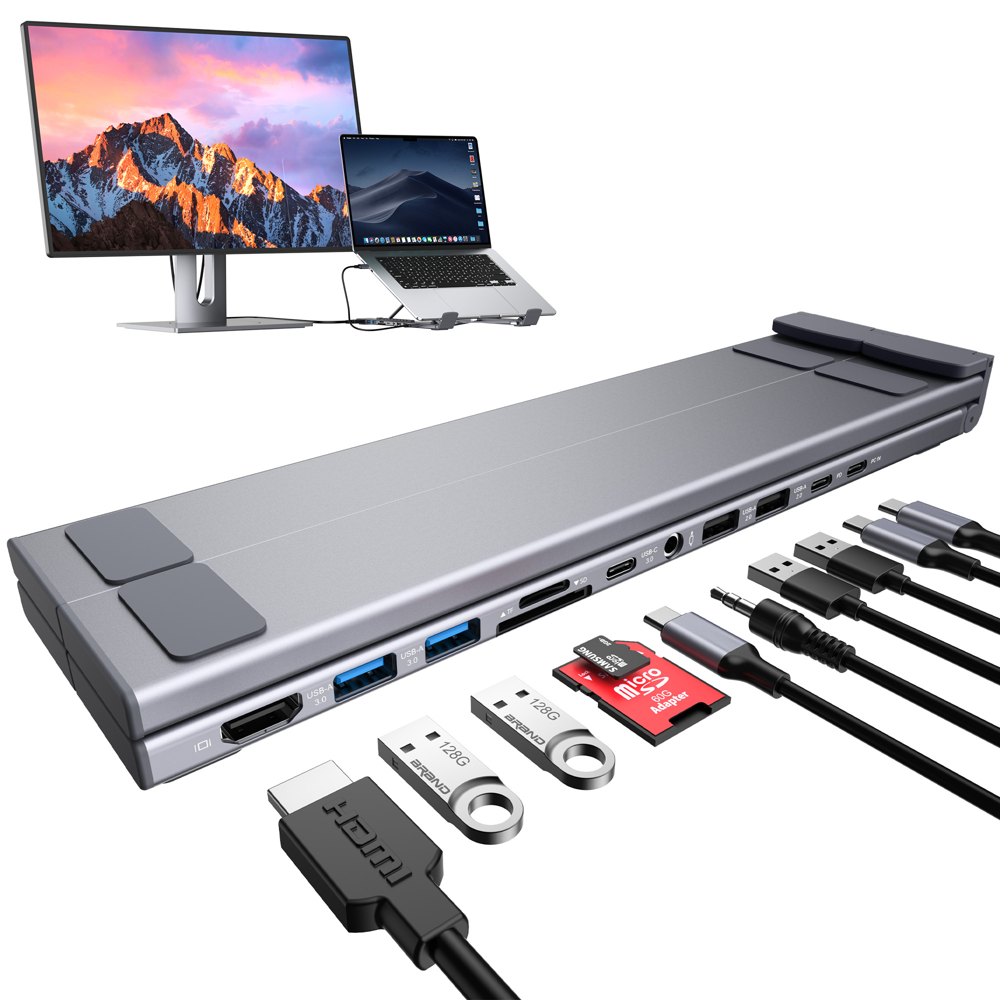 Laptop Accessories Hub - Laptop Docking Station 11 in 1