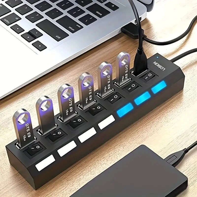High Speed 4/7 Ports USB HUB 2 - Laptop Accessories Hub avis et prix