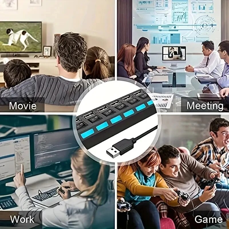 High Speed 4/7 Ports USB HUB 2 - Laptop Accessories Hub avis et prix