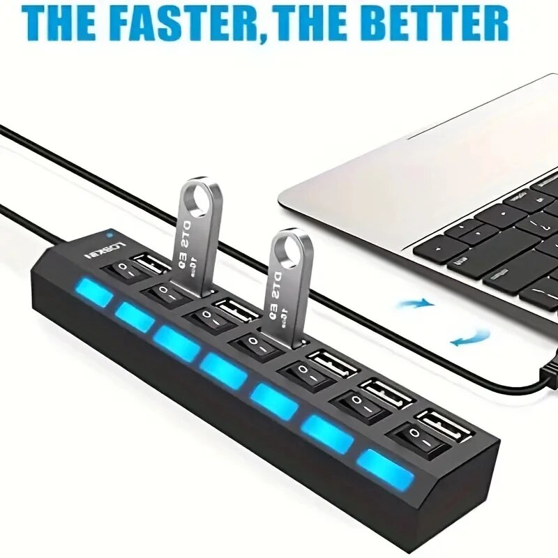 High Speed 4/7 Ports USB HUB 2 - Laptop Accessories Hub avis et prix