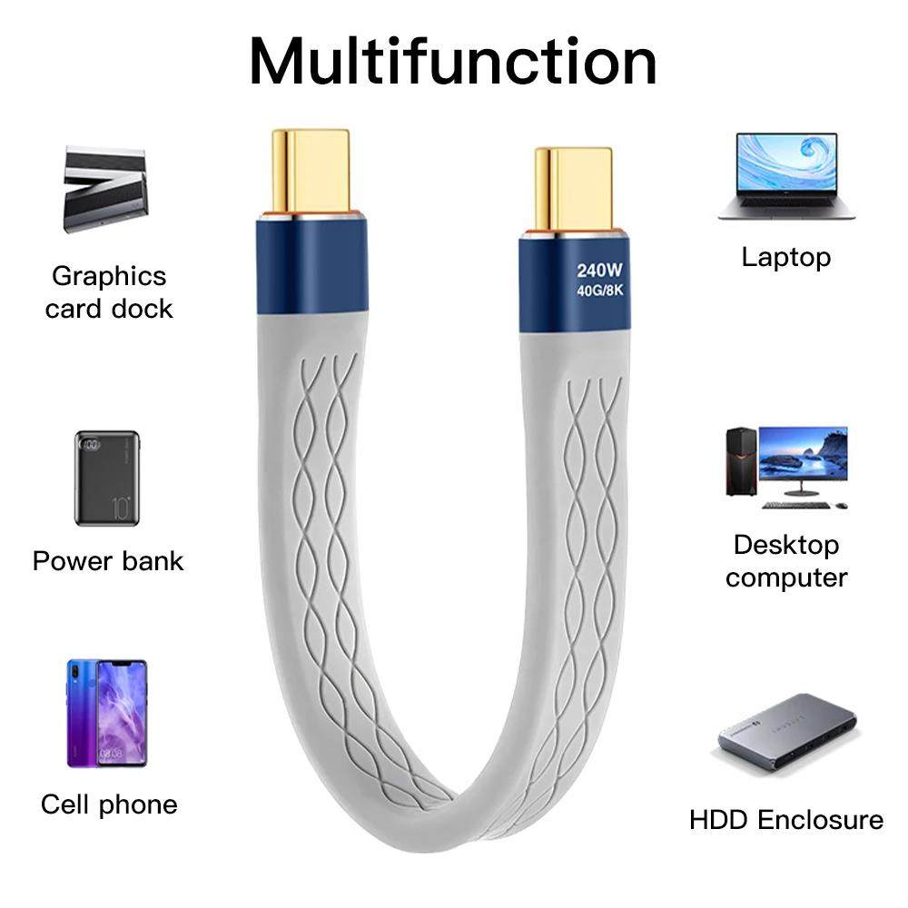 240W USB 4.0 Data Cable Flat S - Laptop Accessories Design avis et prix