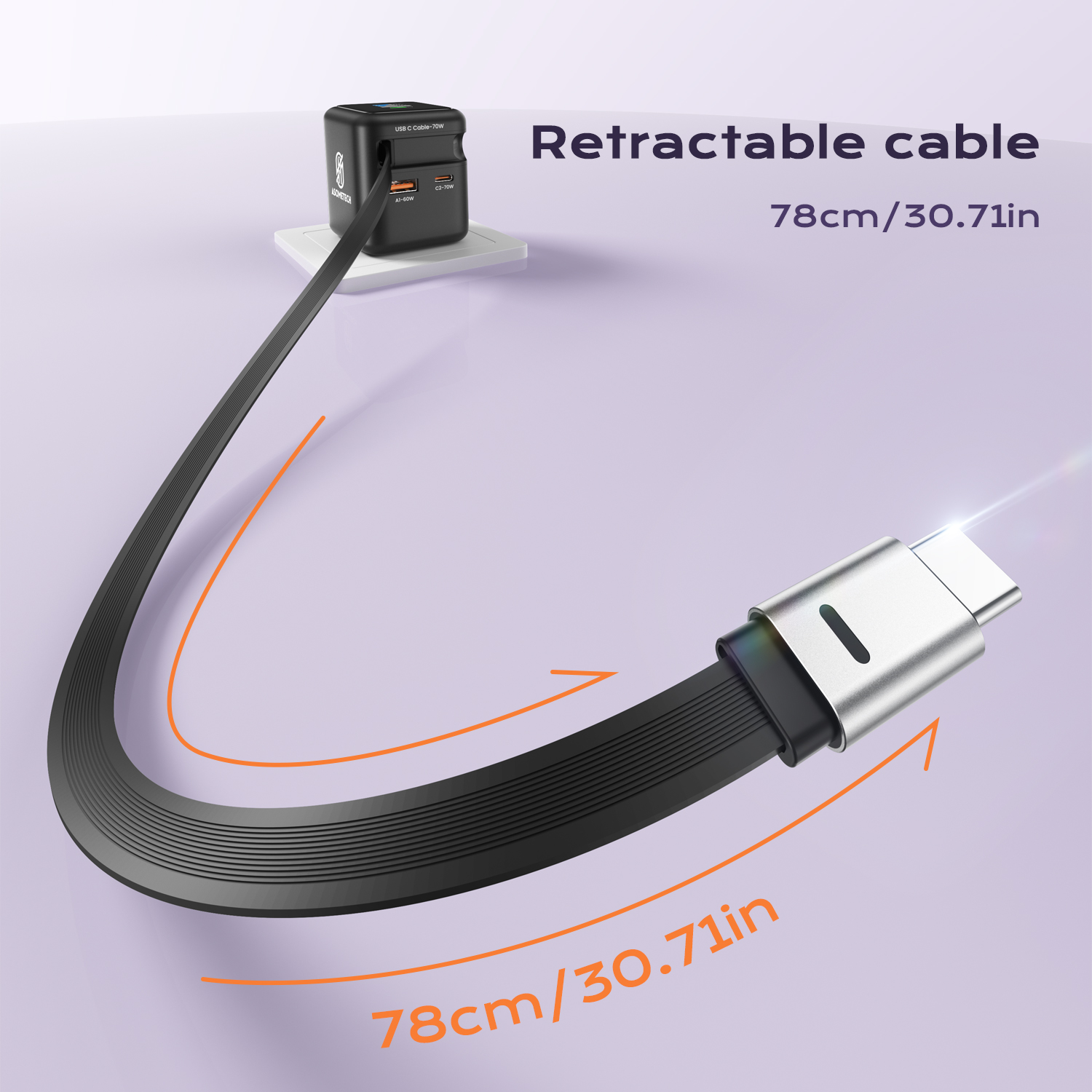 ASOMETECH 70W GaN Fast Charger - Laptop Lock Cable avis et prix