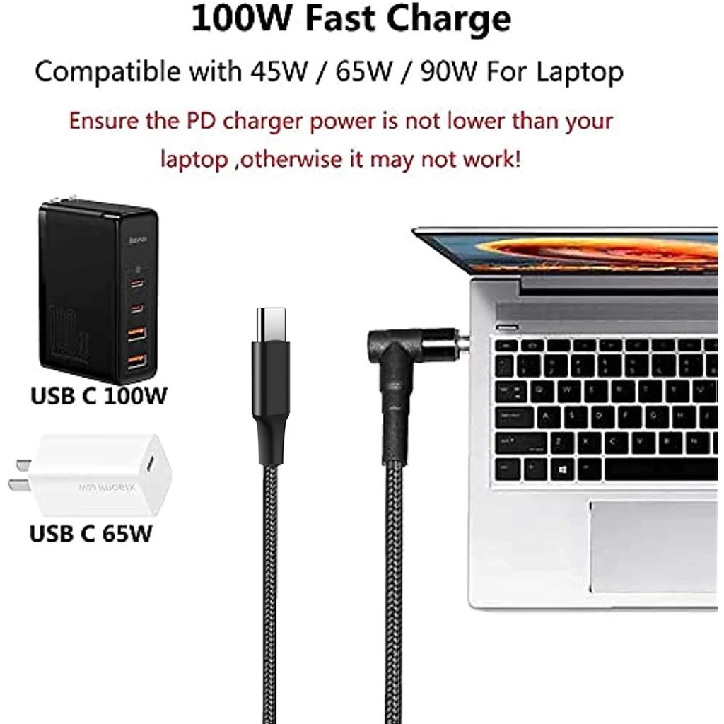 1.8m 100W USB-C Type-C to DC 5 - Laptop Lock Cable avis et prix