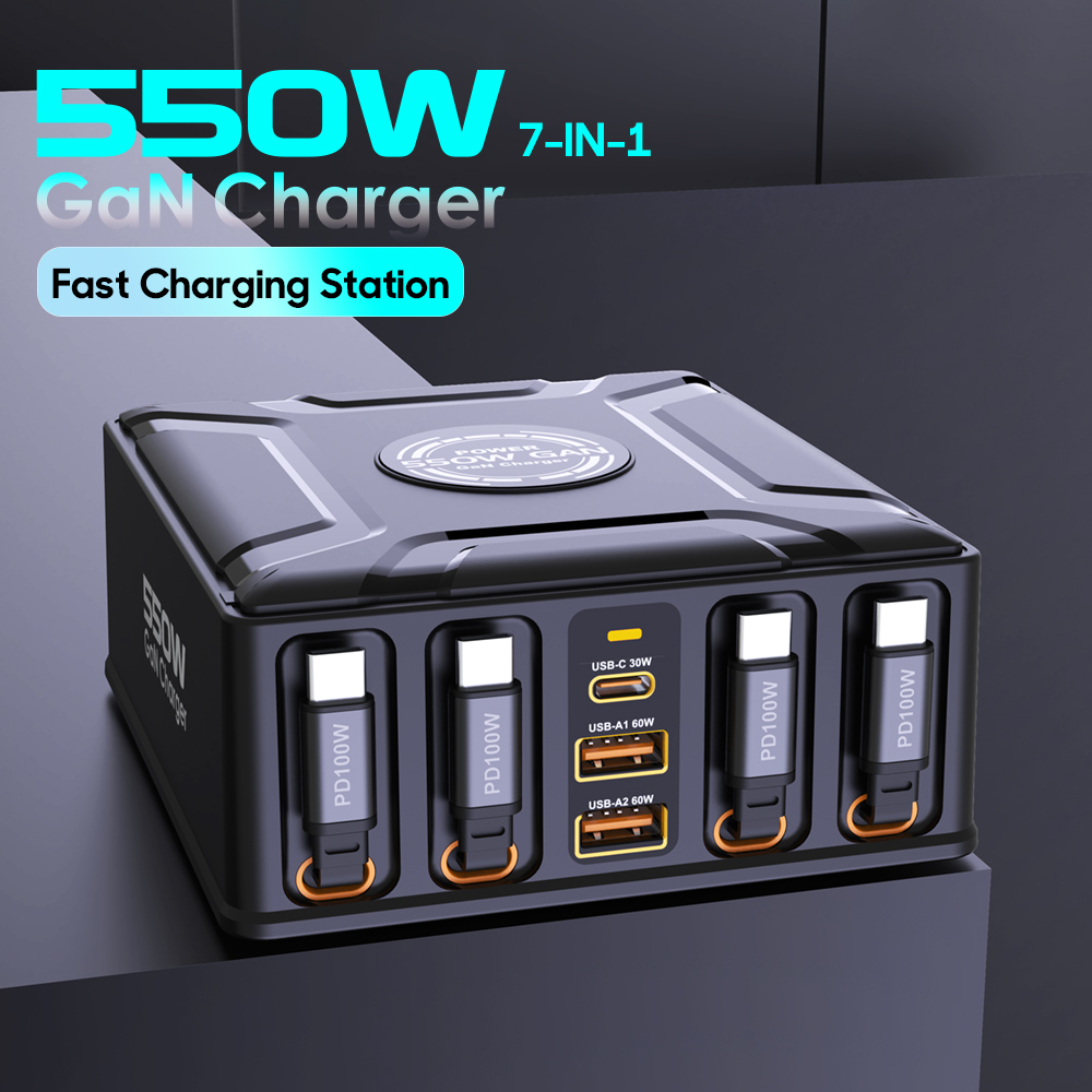 550W 7-in-1 Charging Station w - Laptop Lock Cable avis et prix