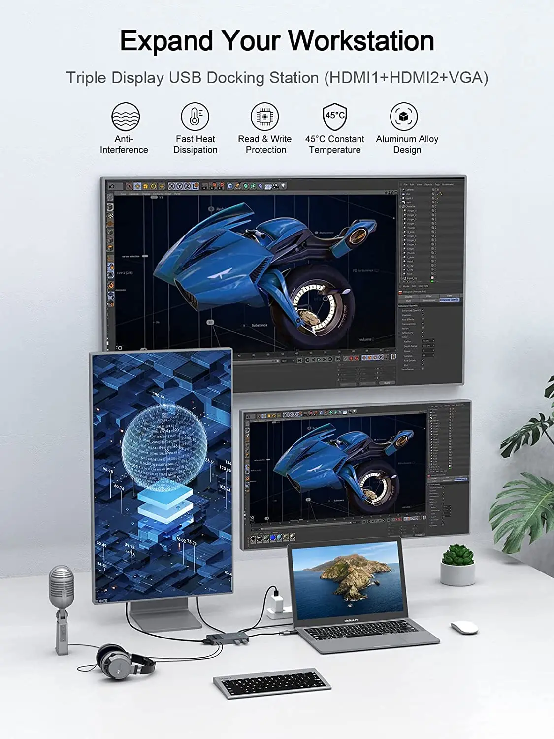 QGeeM USB 3.0 Docking Station, - Laptop Accessories Hub avis et prix