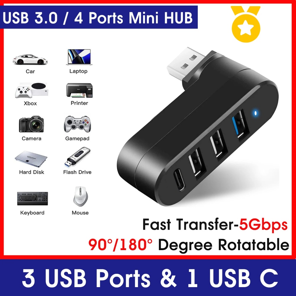 Mini Splitter 4 Ports USB Hub  - Laptop Accessories For Programmers avis et prix